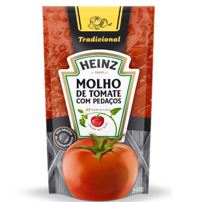 MOLHO DE TOMATE COM PEDAÇOS HEINZ TRADICIONAL 340 GRAMAS