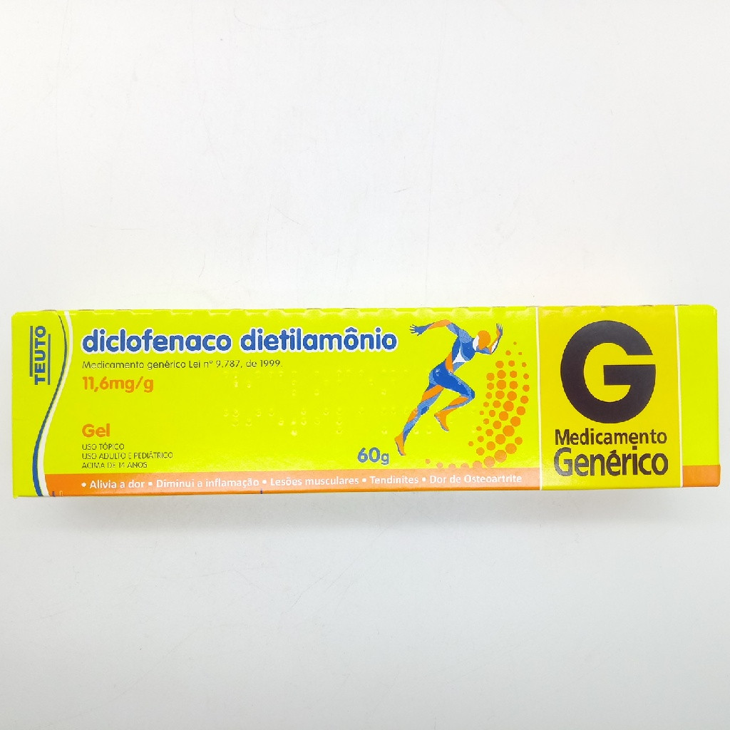 DICLOFENACO DIETILAMÔNIO 10MG GEL 60 GRAMAS GENÉRICO TEUTO