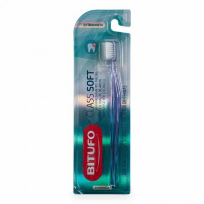 ESCOVA DE DENTE BITUFO CLASS SOFT EXTRAMACIA COM 1 UNIDADE + 1 PROTETOR DE CERDAS