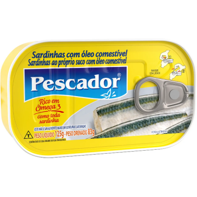 SARDINHA PESCADOR COM OLEO COMESTIIVEL 125G