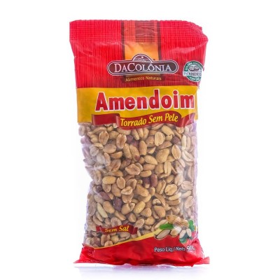 AMENDOIM DACOLONIA TORRADO SEM PELE 500 G