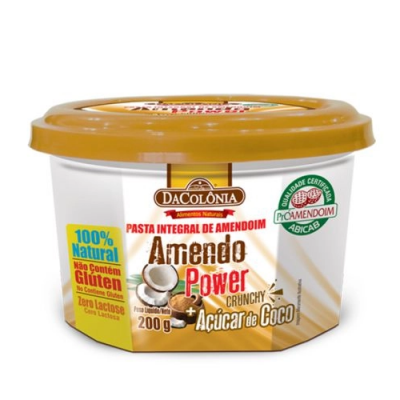 PASTA DE AMENDOIM DACOLÔNIA CRUNCHY + AÇÚCAR DE COCO 200 G