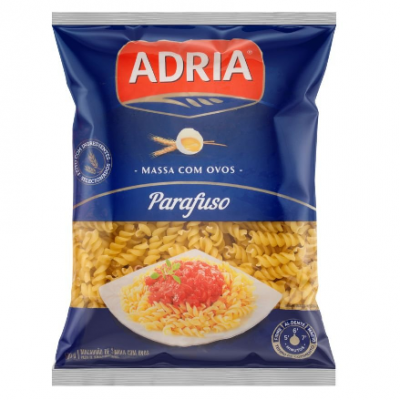 MACARRÃO ADRIA OVOS PARAFUSO 500 GRAMAS