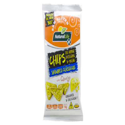 CHIPS NATURAL LIFE ARROZ INTEGRAL QUEIJO 70G