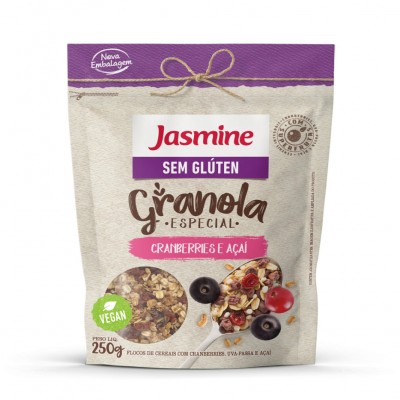 GRANOLA JASMINE S/ GLÚTEN CRANBERRIES E AÇAÍ 250G