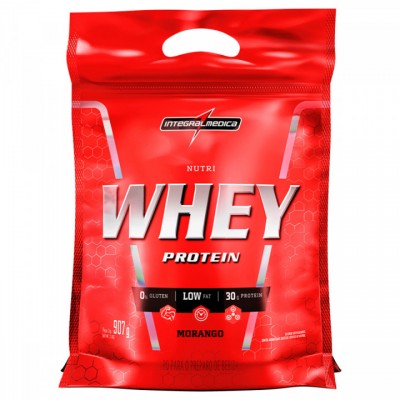 NUTRI WHEY PROTEIN REFIL MORANGO 907G