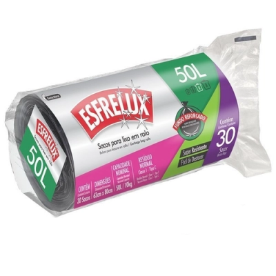 SACO PARA LIXO ESFRELUX 50L 30 UNIDADES