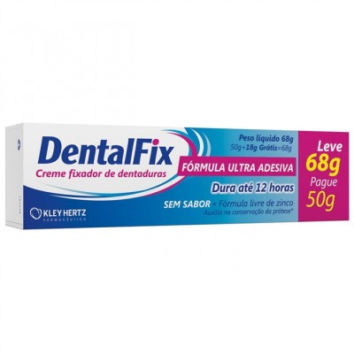 CREME FIXADOR DE DENTADURAS DENTALFIX SEM SABOR 68G