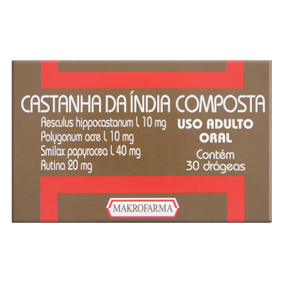 CASTANHA DA ÍNDIA COMPOSTA 30 DRÁGEAS