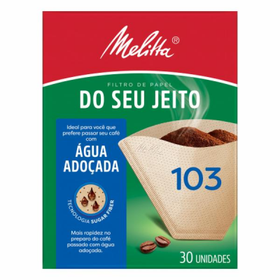 FILTRO DE PAPEL MELITTA ÁGUA ADOÇADA 103 30 UNIDADES