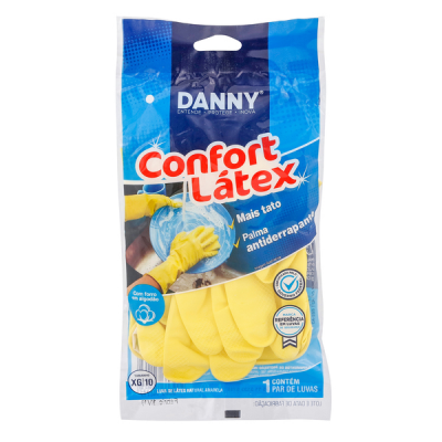 LUVA DANNY CONFORT LÁTEX AMARELA XG