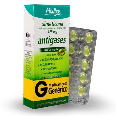 SIMETICONA 125MG 10 CÁPSULAS GELATINOSAS MOLES GENÉRICO MEDLEY