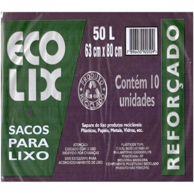 SACO PARA LIXO ECO LIX 50L 10 UN