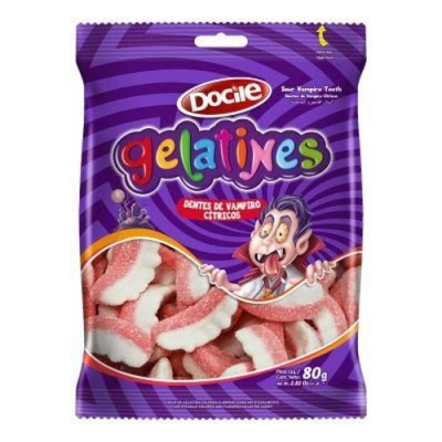 GELATINES DOCILE DENTES VAMPIRO CITRIC 80G