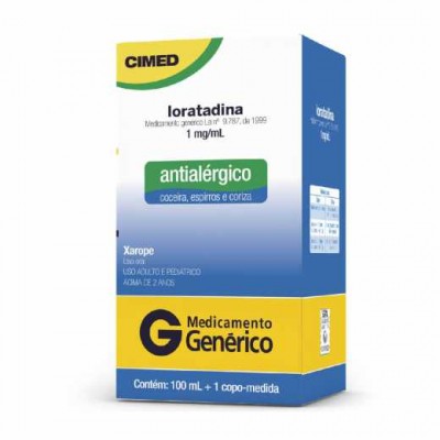 LORATADINA XAROPE 1MG/ML GENÉRICO CIMED 100ML