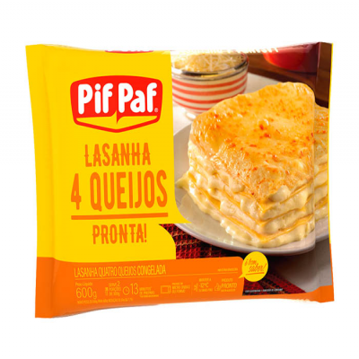 LASANHA PIF PAF 4 QUEIJOS 600G