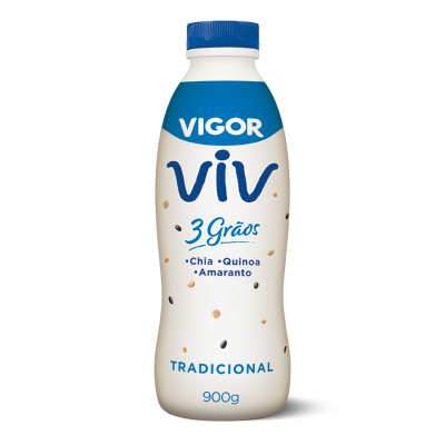 IOGURTE VIGOR LIQUIDO VIV 3 GRÃOS TRADICIONAL 900 GRAMAS