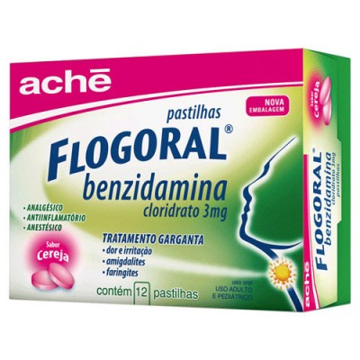 FLOGORAL CEREJA 3MG 12 PASTILHAS ACHÉ