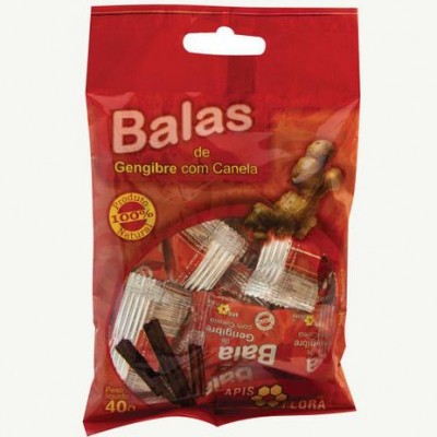 BALA APIS FLORA GENGIBRE E CANELA 40G