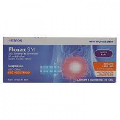 FLORAX SM SUSPENSÃO ORAL USO PEDIÁTRICO SABOR UVA HEBRON  5 FLACONETES DE 5 ML