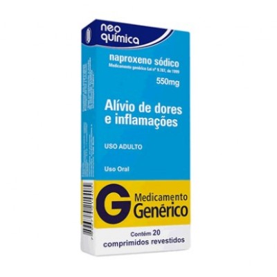 NAPROXENO SÓDICO 550MG 20 COMPRIMIDOS GENÉRICO NEO QUÍMICA