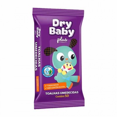 LENÇO UMEDECIDO DRY BABY PLUS 50 UNIDADES