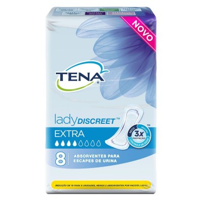 ABSORVENTE TENA LADY DISCREET EXTRA 8 UNIDADES