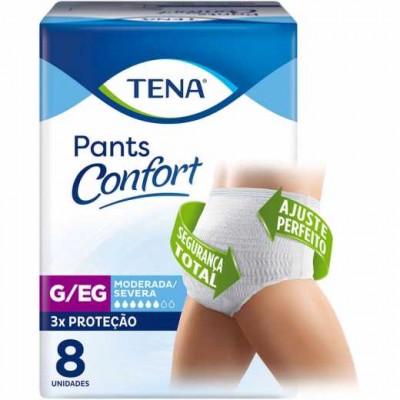ROUPA ÍNTIMA TENA PANTS CONFORT E/EG 8 UNIDADES