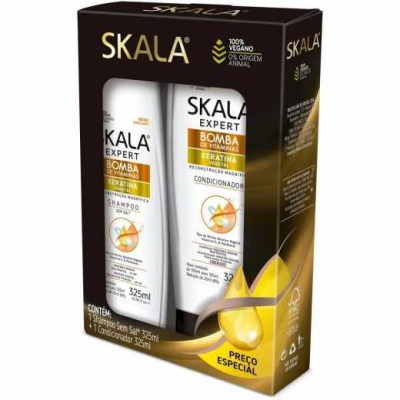 KIT SHAMPOO + CONDICIONADOR SKALA BOMBA DE VITAMINAS KERATINA 325ML