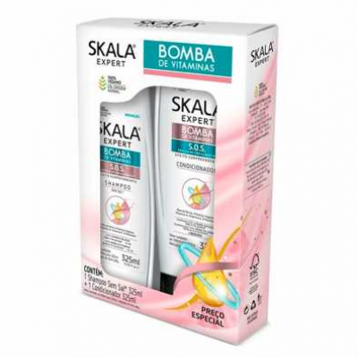 KIT SHAMPOO + CONDICIONADOR SKALA BOMBA DE VITAMINAS 325ML