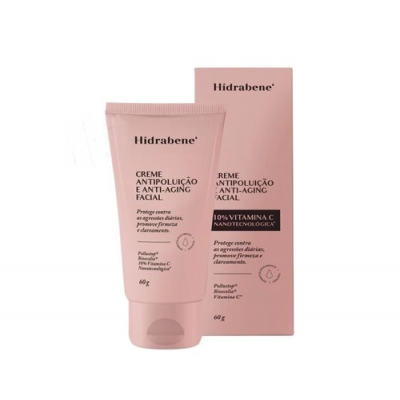 HIDRABENE CREME FACIAL ANTIPOLUIÇÃO E ANTI-AGING 10% VITAMINA C 60G