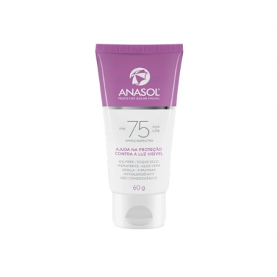 PROTETOR SOLAR FACIAL ANASOL LUZ VISÍVEL FPS75 60G