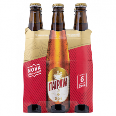 CERVEJA ITAIPAVA LONG NECK 250ML 6 UNIDADES