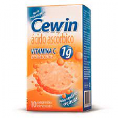 VITAMINA C CEWIN 1 GRAMA LARANJA SEM AÇÚCAR 10 COMPRIMIDOS EFERVESCENTES