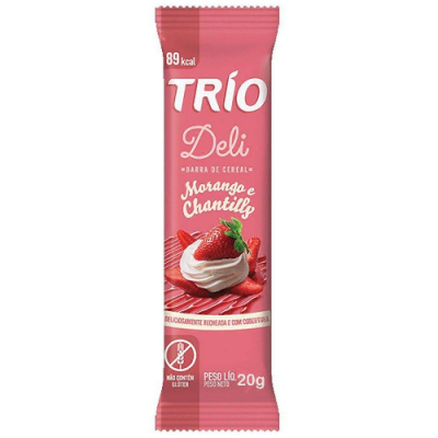 CEREAL BARRA TRIO MORANGO E CHANTILY 20G