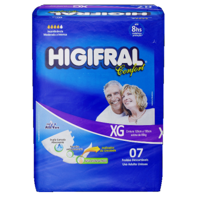 FRALDA HIGIFRAL CONFORT XG 7 UNIDADES