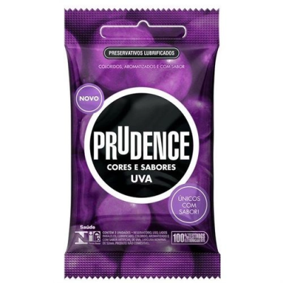 PRESERVATIVO PRUDENCE CORES E SABORES UVA 3 UNIDADES