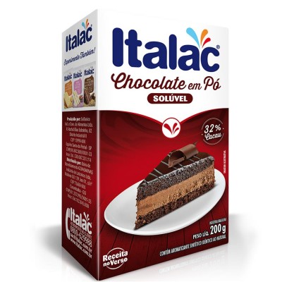 CHOCOLATE ITALAC EM PÓ SOLÚVEL 32% CACAU 200 G