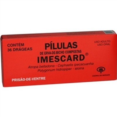 PÍLULAS IMESCARD DE ERVA-DE-BICHO 10MG + 30MG + 10MG OSÓRIO DE MORAES 36 DRÁGEAS