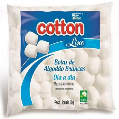 ALGODÃO COTTON BOLA BRANCA 50 GRAMAS