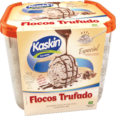 SORVETE KASKIN FLOCOS TRUFADO 2L