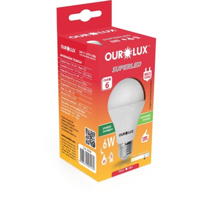 LÂMPADA OUROLUX SUPERLED OURO BIV 6W 6500K