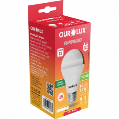 LÂMPADA OUROLUX SUPERLED OURO BIV 12W 6500K