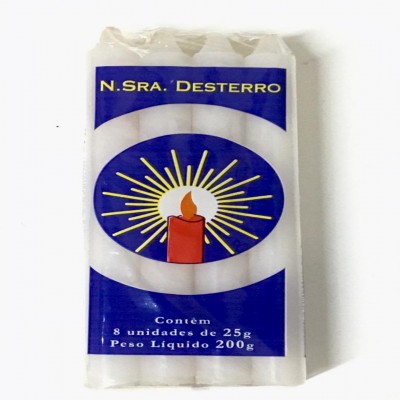 VELA NOSSA SENHORA DESTERRO MAÇO BRANCA COM 8 UN