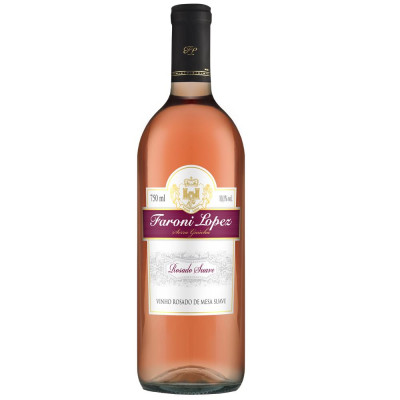 VINHO DE MESA ROSADO SUAVE FARONI LOPEZ 750 ML