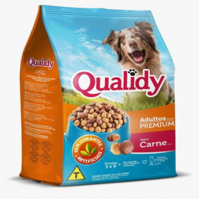 RAÇÃO PARA CÃES QUALIDY ADULTOS PREMIUM SABOR CARNE 1 KG