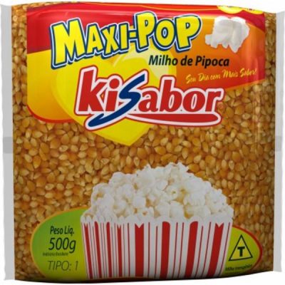 MILHO DE PIPOCA KISABOR MAXI POP 500G