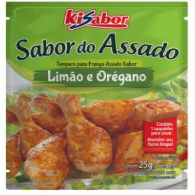 TEMPERO P/ FRANGO ASSADO KISABOR LIMÃO E ORÉGANO 25G