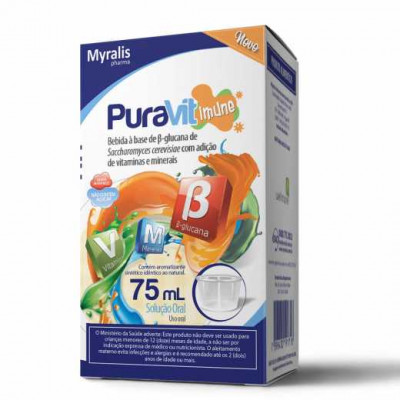 SUPLEMENTO VITAMÍNICO PURAVIT IMUNE SOLUÇÃO ORAL COM 75ML + DOSADOR