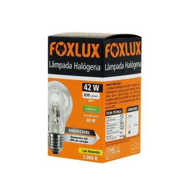 LÂMPADA HALÓGENA FOXLUX 42W 220V